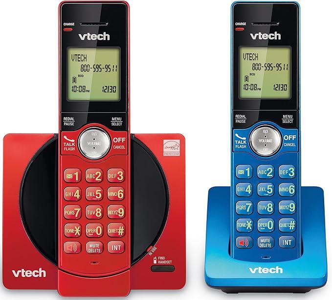VTech Cordless Phone System, 2 Handset Landline Phones with Caller ID/Call Waiting, Full Duplex Speakerphone, Illuminated Keypad, ECO Mode, Wall Mountable - CS6919-2R