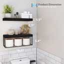 QEEIG Bathroom Shelves Over Toilet - Wall Mounted Floating Shelves Toilet Paper Storage Small Farmhouse Decor Shelf 16 inch Set of 2, Black (019-B2)