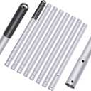 10.5 Foot Aluminum Telescopic Swimming Pool Pole - 8 Adjustable Connecting Sections, Expandable Step-Up Length - Attach Connect Skimmer Nets, Rakes, Brushes, Vacuum Heads, Maintenance