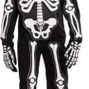Spooktacular Creations Halloween Fierce 3D Skeleton Costume Set for Kids Halloween Dress Up, Role-play, Carnival Cosplay (Black, S)