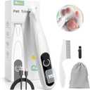 Dog Grooming Kit with LED Display, 35dB Ultra-Low Noise Dog Paw Trimmer, Cordless Hair Trimmer for Paws, Ears, Face, Rump with LED Light (White)