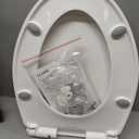 LUXE TS1008E Elongated Comfort Fit Toilet Seat with Slow Close, Quick Release Hinges, and Non-Slip Bumpers (White)