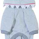 QWINEE Shark Dog Hoodie Dog Warm Jacket Coat Puppy Sweatshirt Christmas Halloween Dog Costume Cosplay Winter Dog Clothes Pet Apparel for Small Medium Dogs Cats Kitten Grey M