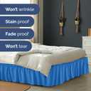 Wrap Around Dust Ruffle Bed Skirt - Royal Blue - for Full Size Beds w/ 12 Inch Drop - Easy Fit Elastic Strap - Adjustable Pleated Bedskirt w/Brushed Fabric - Wrinkle Free, Women, Men, Kids & Teens