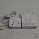 6 Ft Surge Protector Power Strip - YISHU 8 Widely Outlets with 4 USB Ports, 3 Side Outlet Extender with 6 Feet Flat Extension Cord, Ultra Flat Plug, Wall Mount, Desk USB Charging Station, ETL, White