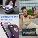 3 x AICase for iPhone SE 2022/3rd/2020/8/7 Case with Built-in Screen Protector,Heavy Duty Drop Protection Full Body Rugged Shockproof/Dust Proof Military Protective Tough for iPhone SE 2022/2020/8/7_8 (Night Purple/Pink(built-in film))