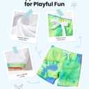 PATPAT Family Matching Swimsuits Swimwear: Mommy and Me Striped Spliced One-Piece Matching Swimsuits Set (2T, Colorful Tie-dye)