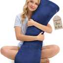 ODOXIA Weighted Pillow for Adults 6.5lbs (41" x 12") | Sleep Better & Feel Calm | Weighted Body Pillow for Stress Relief | Sleeping Hugging Pillows for Adults | Helps to Focus | Pillow (Blue, Big)