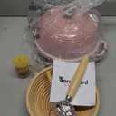 VORRINGARD Enameled Cast Iron Dutch Oven Pot with Lid, Bread Oven for Sourdough Bread Baking, Dutch Ovens with Bread Proofing Basket& Baking Supplies Set, 6 Quart, Pink