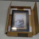 Americanflat 5x7 Floating Picture Frame with Polished Crystal-Clear Glass - Use as 5x7 Picture Frame or Display 3x5 Photo - Signature Float Collection - Photo Frames for Wall Display - Black