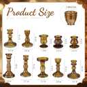 Mumufy 10 Pcs Glass Crystal Taper Candle Holders Clear Glass Candlestick Holder Fit 0.8 Inch Candles Crystal Decorative Candle Stand Centerpiece Table Wedding Dining Party (Classic, Brown)