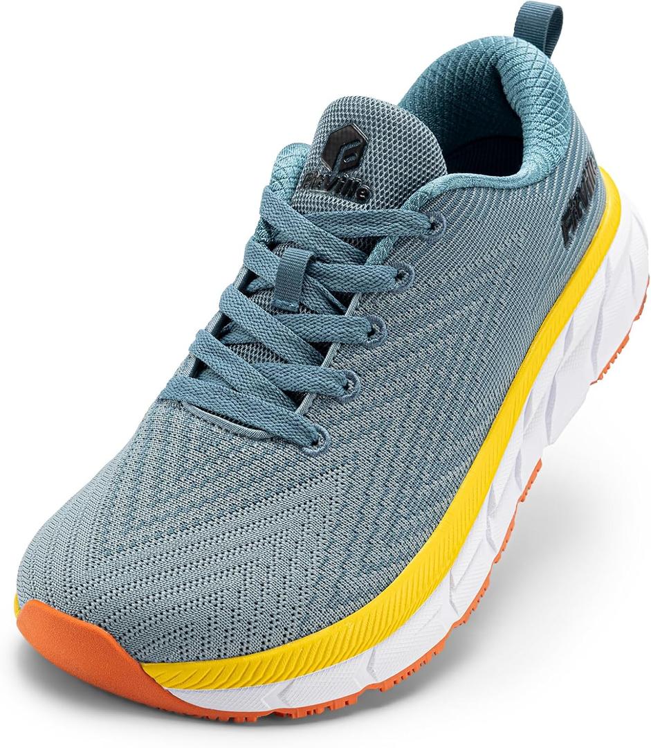 FitVille Wide Walking Shoes for Men Comfortable Lightweight Running Wide Toe Box Shoes for Men Non Slip Cushioned (Slate Blue) 10 Wide