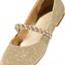 DREAM PAIRS Girls Dress Shoes Mary Jane Flats (Beige), US 5