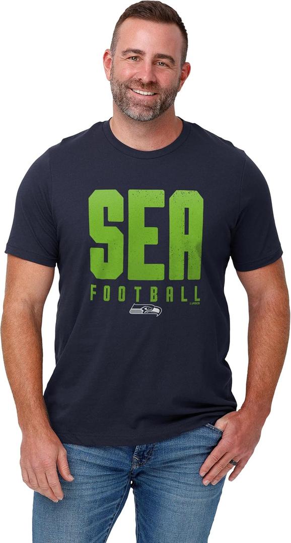 FOCO Men's NFL Team City Intials Shirt Short Sleeve T-Shirt (X-Large, Primary Color)