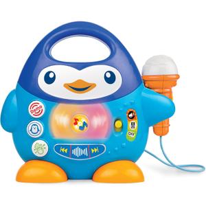 Winfun Penguin Music Player with Microphone for Toddlers 18 Months+ | Sing-Along Toy with Lights, Echo Effect, Animal Sounds, Applause Button | Portable Musical Toy for Kids | Batteries Included
