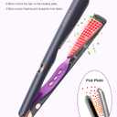 LANDOT Hair Straightener and Curler 2-in-1: Twist Flat Curling Iron for Smooth Straight & Bouncy Curls, Anti-Frizz, Dual Voltage, 12 Temps 250-450F for All Hair Types, 1 Inch, Metallic Gray