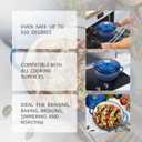 6 Quart Dutch Oven Enameled Cast Iron with Lid - Big Dual Handles - Oven Safe up to 500F - Classic Round Pot for Versatile Cooking (Blue, 6 QT)