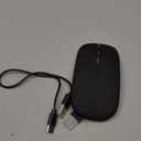 WREANU Wireless Bluetooth Mouse Rechargeable Laptop Mice with LED Lights Silent Slim Use(BT5.2 and 2.4G Portable USB) Dual Mode Computer Mouse for Laptop/iPad/Tablet/Apple/Computer/Mac (Black)