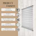 No Drill Cordless Pleated Fabric Shades, White, 29.5" W x 64" H