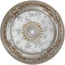 24.4 inch Decorative Ceiling Medallion for light fixtures, Silver and Gold Finish