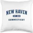 Vintage Athletic CT Souvenir Visit New Haven Connecticut Throw Pillow