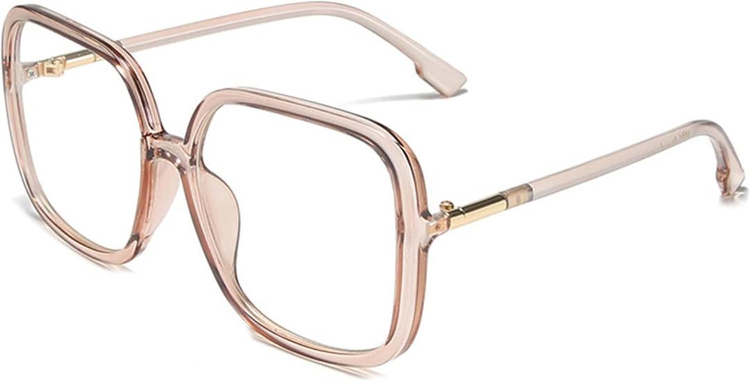 Retro Square Reading Glasses For Women Blue Light Blocking Oversized Eyeglass Frames Large lens (Tea, 2.25, x)
