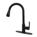 MAKEIN Matte Black Kitchen Faucet with Pull Down Sprayer, Single Handle Pull Out Sink Faucet 1 or 3 Holes, Stainless Steel High Arc Kitchen Faucet for RV Farmhouse Camper Laundry Bar