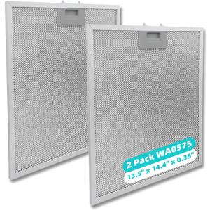 2 Pack WA0575 Range Hood Filters 13.5"x14.4"x0.35", 5-Layer Aluminum Mesh Grease Filter Replacement for Vissani 30" Pyramid/Wall Mount, Whirlpool, Zline, Ciarra & More