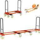 Heavy Duty Furniture Moving Dolly Cart, 1322 LBS High Capacity 8-Wheel Extendable Hand Truck, 42.5-94.5 Inch Adjustable Industrial Platform Cart with 6M Strap for Warehouse Large Appliance Bulk Goods
