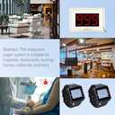 Retekess T114 Restaurant Pager, Wireless Calling System, 984ft, 6 Voice Broadcast, Max 999, Extend Range, 2 Retekess T128 Watch Receiver, 15 Alert Call Buttons for Restaurant, Hotel