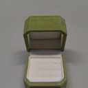 Velvet Ring Box - Octagon Engagement Ring Box with Hinged Lid for Proposal Engagement Wedding, Proposal Ring Case Jewelry Box with Gold Lace PRB003-Green