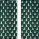 Forest Green Christmas Hand Towels for Bathroom Set of 2 White Xmas Tree Print Holiday Themed Decorative Handtowels Soft Absorbent Bath Towel for Home Guest Room Hotel Gym Spa