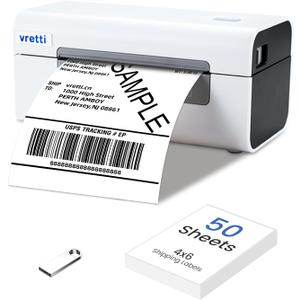 vretti Thermal Shipping Label Printer, 4x6 USB Shipping Label Printer for Small Business, Compatible with Mac, Windows, Linux