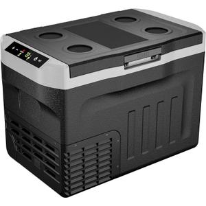 EUHOMY 12 Volt Refrigerator, 32QT(30L) 12V Cooler, Compressor Electric Cooler -4~68, 12V Fridge 12/24V DC 110-240V AC, Portable Freezer for Camping, Travel, Truck, Home