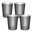 Transparent Trash Can,Bathroom Trash Cans Open Top ,2 Gallon Grey Office Garbage Can Plastic, 4pcs Round Slim Waste Basket Living Room, Clear Trash Bin For Home, Kitchen Bedroom,Laundry Room,Dorms,G
