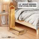 Wooden One Step Stool with Handle, 5" Height Wooden Step for Bathroom/Kitchen, Solid Wooden Step with trapezoidal feet for Elderly, Adults, Kids to Get in & Out of Bed Easily(440LBs Capacity)