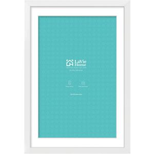 LaVie Home 24 x 36 Poster Frame White, Display Pictures 20x30 with Mat or 24x36 Without Mat, Stable and Sturdy Picture Frame and Polished Plexiglass, Horizontal and Vertical Format of The Wall1 Pack
