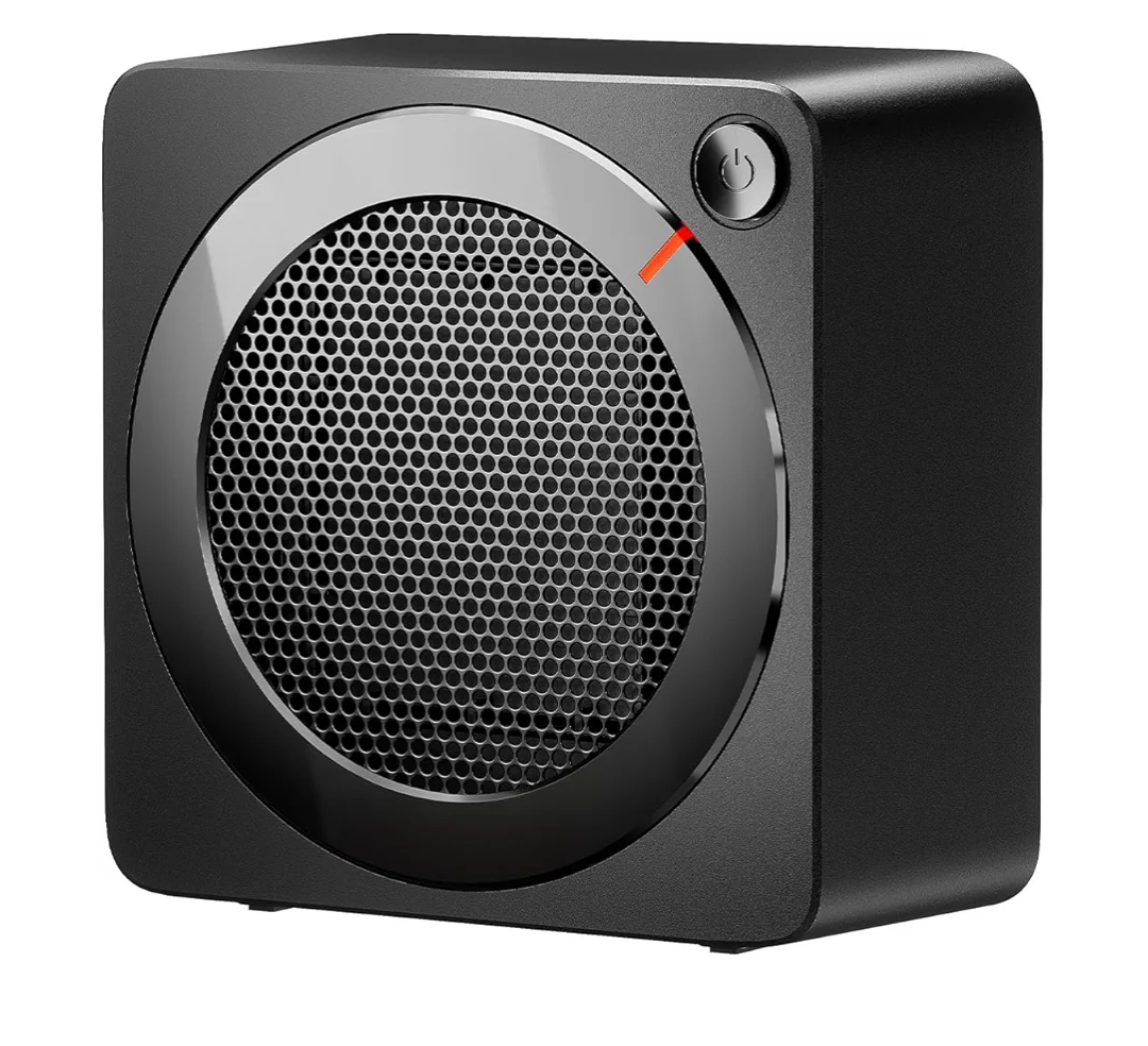 Gaiatop Mini Space Heater, Lightweight PTC Ceramic Fast Heating 500W Energy Efficient for Indoor Use, Overheating & 45° Tip-Over Protection, Portable Desk Electric Heaters for Office Home Black