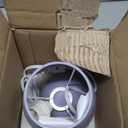 Simple Designs LT2008-PRP Mini Ceramic Globe Table Lamp with Matching Fabric Shade, Purple