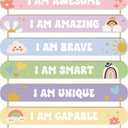 MONALET Pastel Boho Inspirational Wall Decor for Girls Kids Room Nursery Toddlers Playroom Classroom, Positive Affirmations Hanging Wooden Signs Decorations, I Am Loved Wall Art Wood Plaque 9Pcs 12x19
