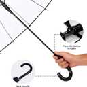Stylish Stick Umbrella Collection, Transparent,  Automatic Opening, 47in