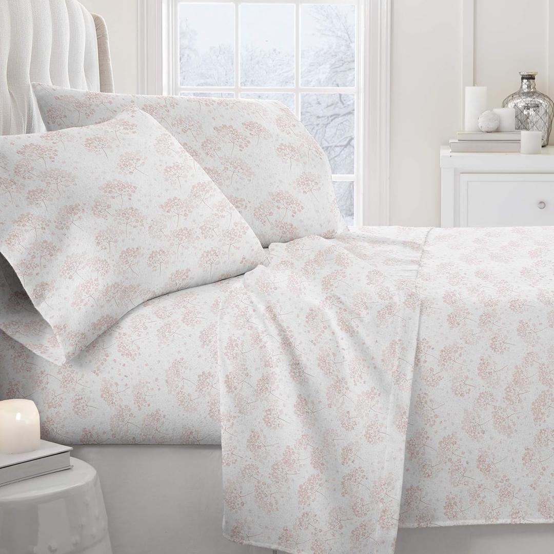 Linen Market 4 Piece Queen Bedding Sheet Set (Pink Flower) - Sleep Better Than Ever with These Ultra-Soft & Cooling Bed Sheets for Your Queen Size Bed - Deep Pocket Fits 16" Mattress
