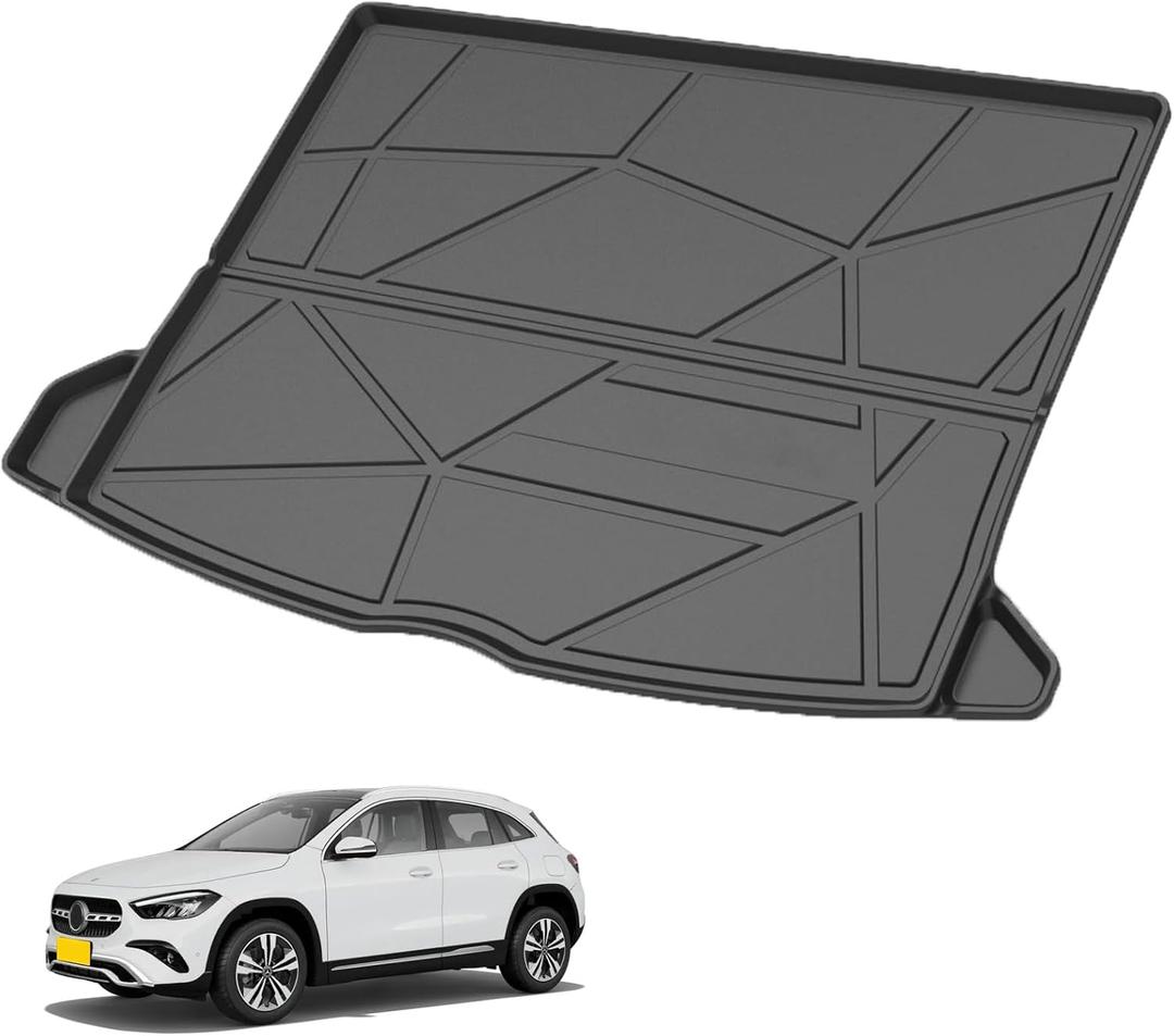 Elsetyler Custom Fit for Cargo Liner 2021-2025 Mercedes-Benz GLA-Class - Black TPE All Weather Heavy Duty Waterproof Rear Cargo Tray Trunk Floor Mat Protector