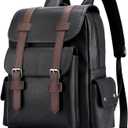 Farcauo Laptop Backpack for Women Men College Computer Backpack for Women Large Leather Work Backpack Black Teacher Business Back Pack travel backpack Carry on Flight Approved