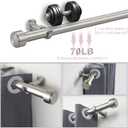 Heavy Duty Curtain Rods,1 1/4" Large Diameter Premium Nonadjustable Curtain Rod,96in/8ft Custom Window Treatment Rods with Durable Aluminum Brackets and End Caps,Brushed Nickel Finish