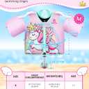 Vvinca Toddler Swim Vest for Kids 24-50lbs,Toddler Floaties Puddle Pool Float Jumper for Girls/Boys Ages 1-5 with Detachable Arm Floaties Adjustable Crotch Strap