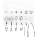 34 Pcs Silver Jewelry Set for Women Layered Bracelets Ball Dangle Hoop Earrings Stackable Knuckle Rings Set Dainty Adjustable Necklaces Valentine Anniversary Trendy Party Costume Accessories Jewelry