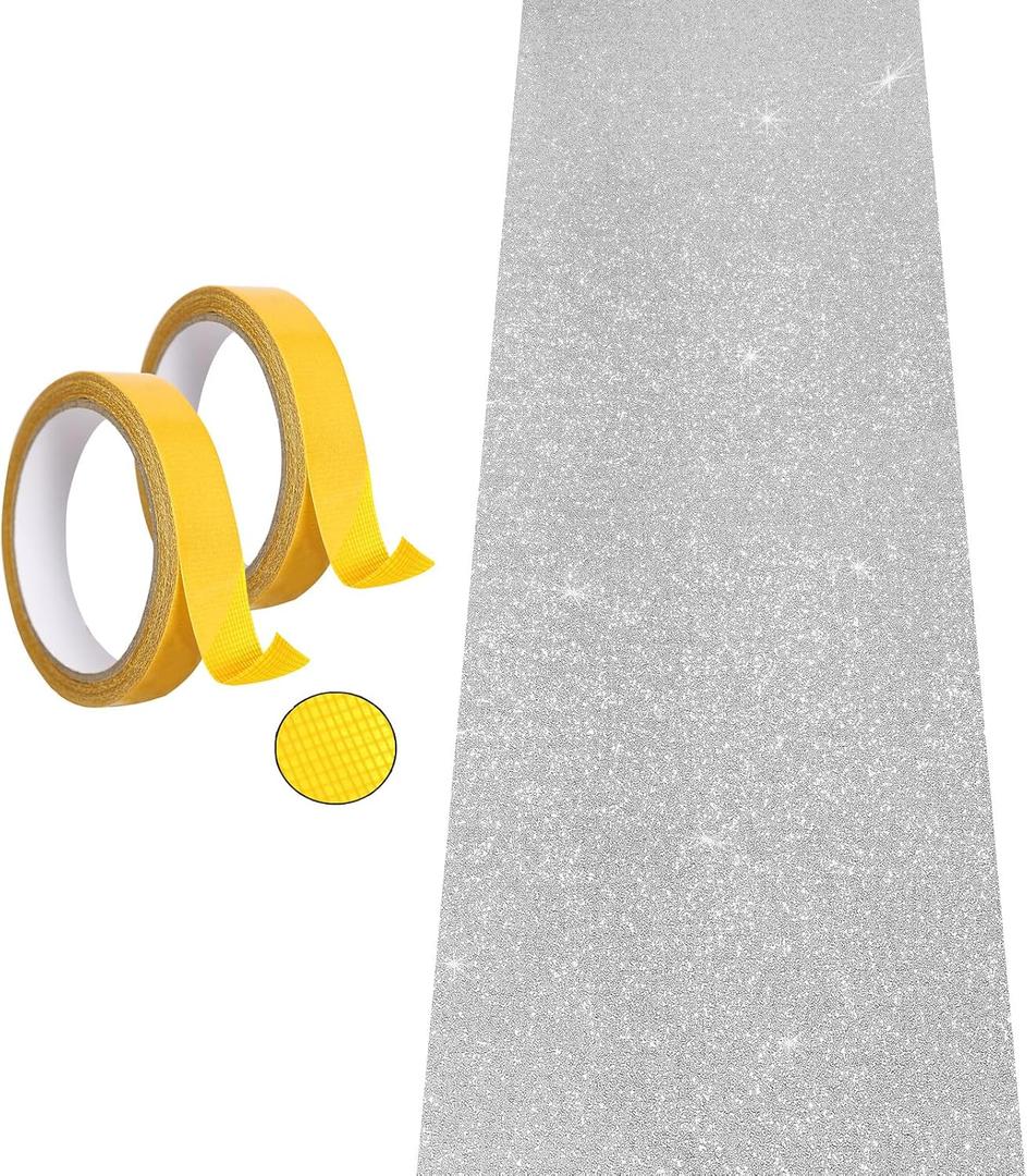 Carpet Runner Runway Rug, Glitter Silver Carpet Runner 55 GSM Thickness (2.46 x 30Feet) for Wedding Party Hallway Rug, Christmas Xmas Thanksgiving