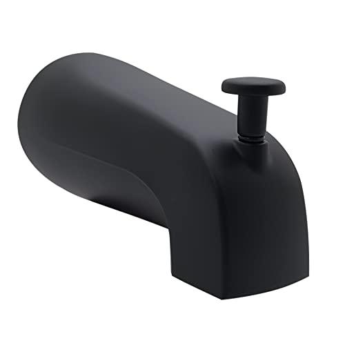 Westbrass E531D-1F-62 5-1/4" Reach Wall Mount Tub Spout with Front Diverter, Matte Black