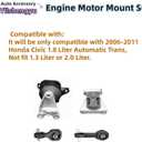 4PCS Engine Motor and Transmission Mount Kit Compatible with Civic 2006-2011 1.8L - Replaces OE# A4534 A4543 A4546 A4530